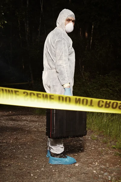 Technician on crime scene