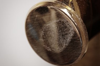 Detail of fingerprint on door hand