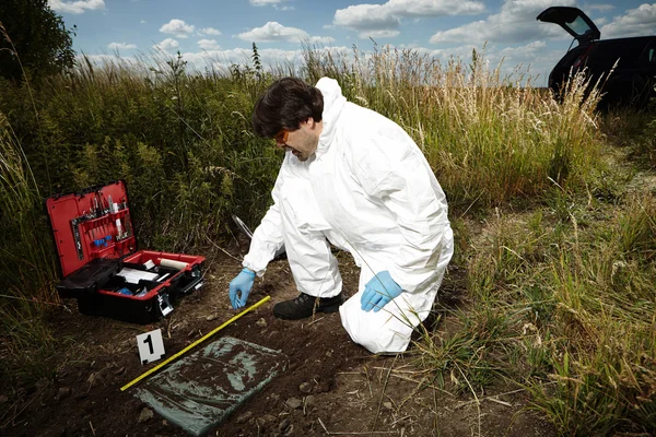 Contraband found by criminologist technician — Stok fotoğraf