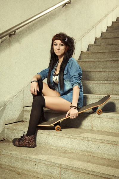 Skateboard girl Stock Photo