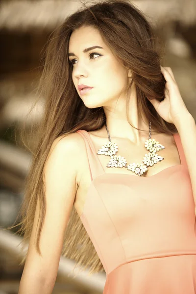 Portrait of beauty on beach — Stock Photo, Image