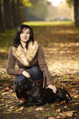 Köpek ve onun Bayan sonbahar Park