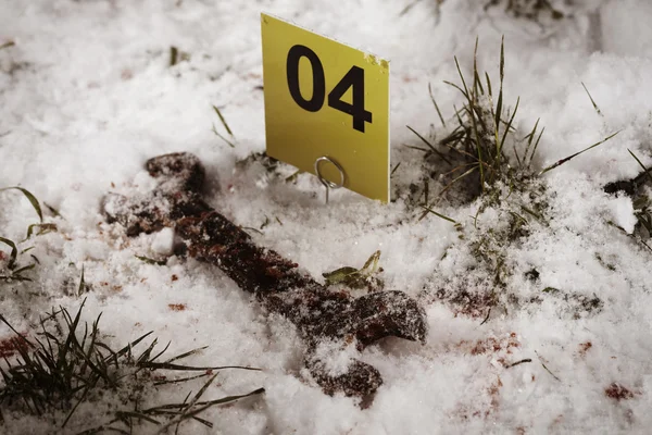 Brottmål - blodiga skiftnyckel — Stockfoto