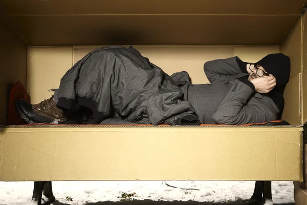 Homelessness is his job — Stock Photo, Image