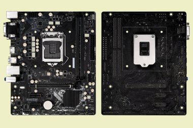 Ana kartın her iki tarafı da sarı arkaplanlı..