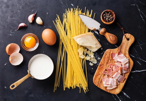 Ingredients for Pasta Carbonara — Stock Image Ingredients for Pasta Carbonara Royalty Free Stock Images