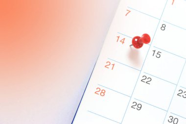 14 Şubat Sevgililer Günü tarihli takvim. 
