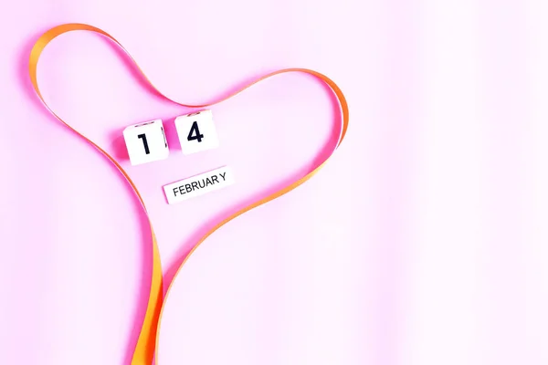 Ribbon Heart Valentines Day Concept — Stock Photo, Image