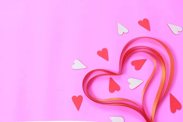 Ribbon Heart Valentines Day Konzept — Stockfoto
