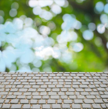 doku arka plan ve arnavut kaldırımlı taş sokak için doğal ağaçbokeh bulanıklık 