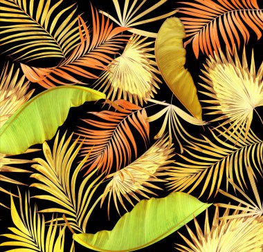 Palmiye ağacı arkaplanının yaprakları