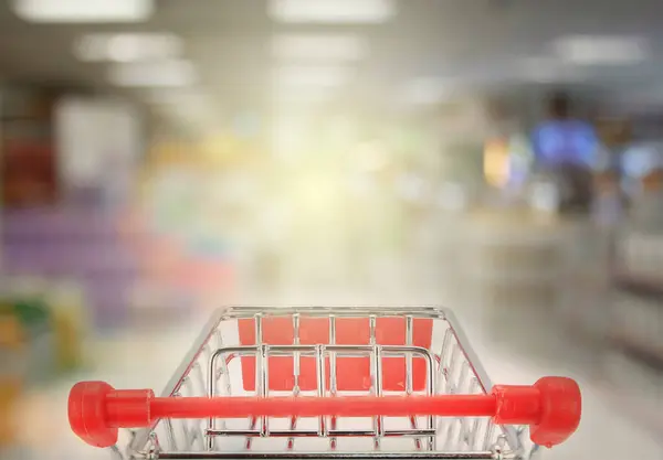 Shopping in supermarket with burst light