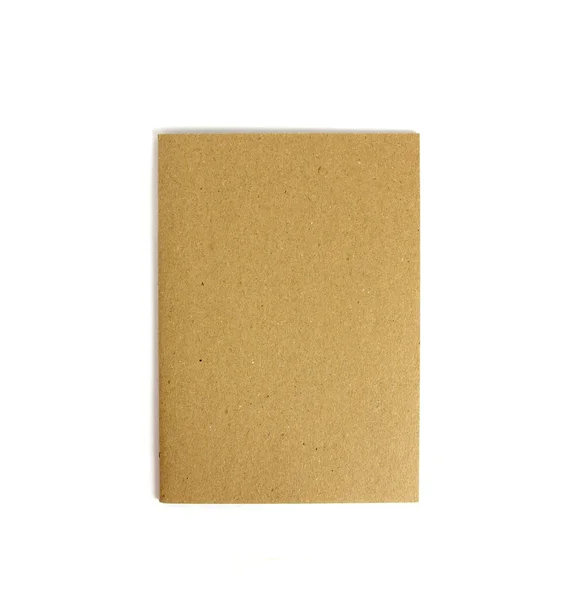 Caderno Marrom Isolado Branco — Fotografia de Stock