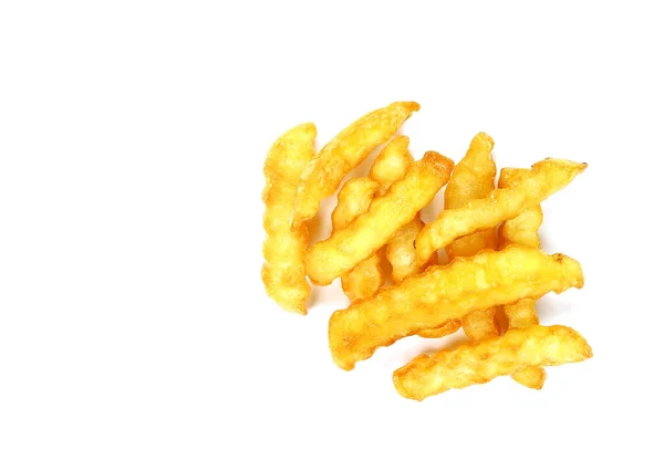 Top View Pile French Fries Isolated White — Stock fotografie