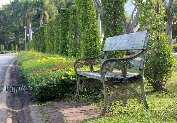 Metal Wood Garden Chair Garden — Φωτογραφία Αρχείου