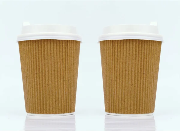 Порожні Чашки Кави Білому Тлі — стокове фото