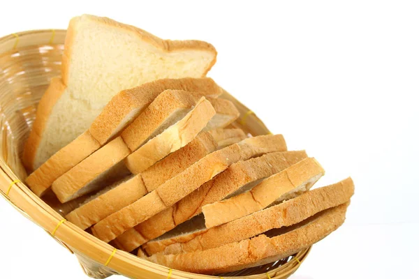 Καρβέλι Ψωμί Στο Καλάθι — Φωτογραφία Αρχείου
