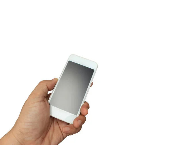 Mão Segurando Smartphone Segundo Plano — Fotografia de Stock