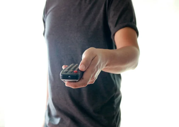 Man Holding Remote Control — Stock Photo, Image