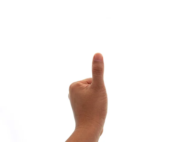 Pulgar Hacia Arriba Aislado Con Fondo Blanco — Foto de Stock