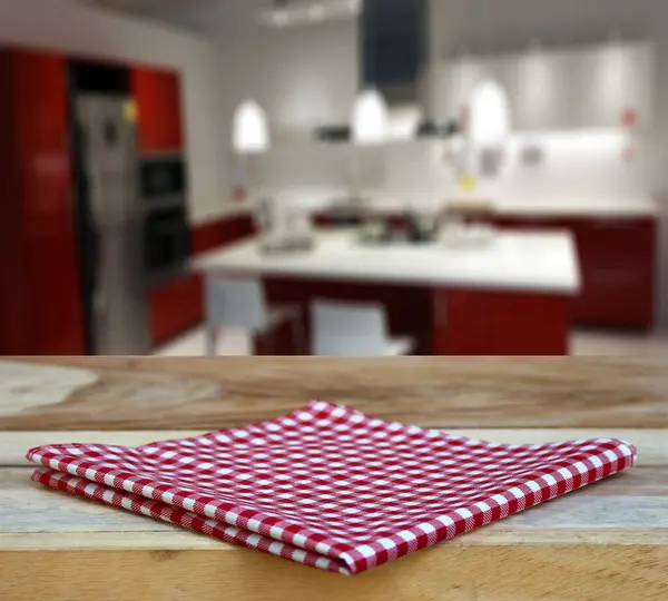 Nappe Pour Fond Service Alimentaire Fond Flou Intérieur Cuisine — Photo