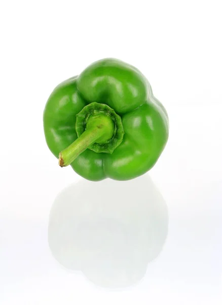 Green Bell Pepper Isolated White Background — Stock Photo, Image