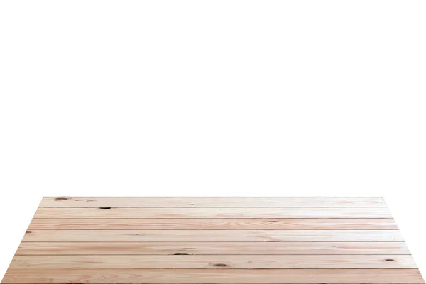 Holz Tischplatte Auf Weißem Hintergrund — Stockfoto