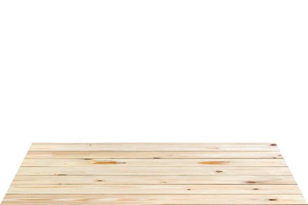 Деревянный Стол Белом Фоне — стоковое фото