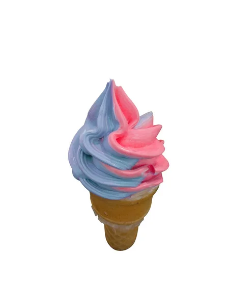 Soft Ice Cream Waffled Cone Dessert Sweet — Stock Photo, Image
