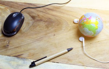 Çalışma alanı ofis masasının fotokopi alanı arka planına sahip yaratıcı düzlüğü