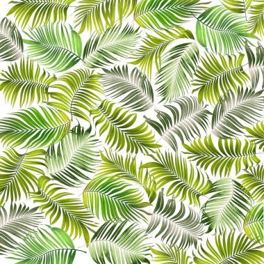 Hindistan cevizi palmiye ağacının yeşil yaprağını karıştır