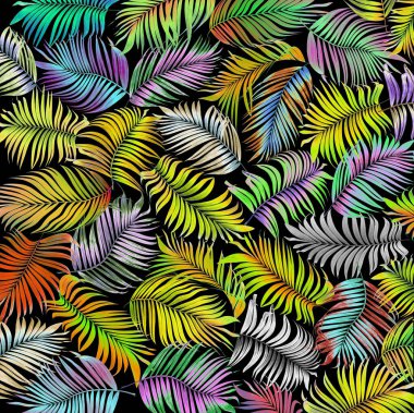 Hindistan cevizi palmiye ağacının yeşil yaprağını karıştır