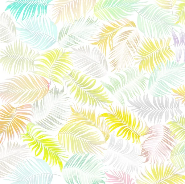 Mix Set Green Leaf Coconut Palm Tree Background — Stock Photo, Image