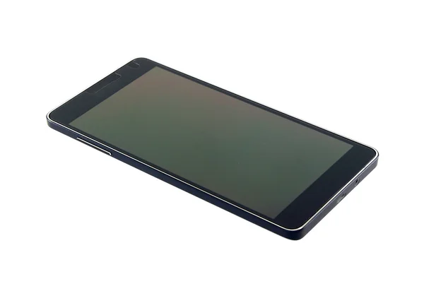 白い背景に隔離された黒の現代的なスマートフォン — ストック写真