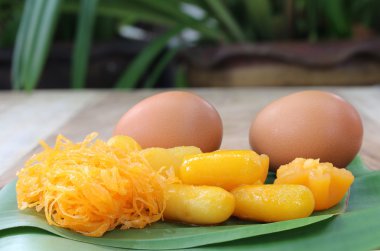 yumurta ve şeker yapılmış Tay sweetmeat tatlı ayarla