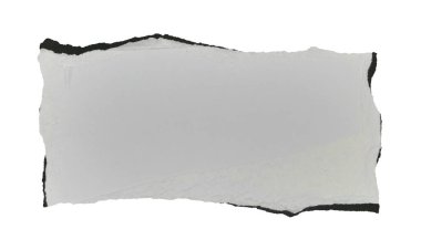 Beyaz arkaplanda izole edilmiş beyaz kraft kağıdı parçalanmış.