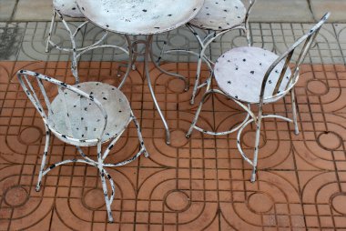 Açık masa ve sandalyeler set