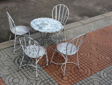 Açık masa ve sandalyeler set