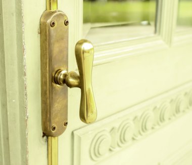 Pirinç topuzu kapı Vintage eski Retro