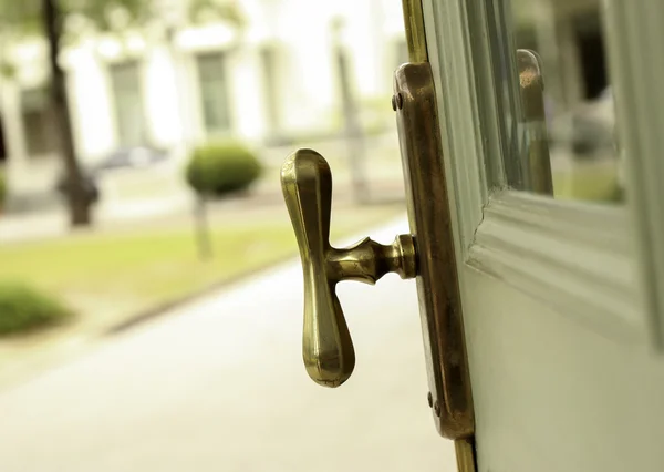 Brass Knob Door Vintage Old Retro — Stock Photo, Image