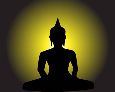 Tayland vektör ilüstrasyonunda Buda resmi
