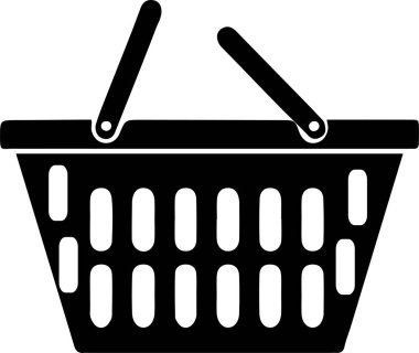 Sepet simgesi beyaz arkaplanda izole edildi