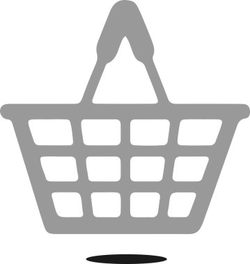 Sepet simgesi beyaz arkaplanda izole edildi