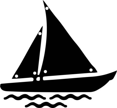 yelkenli tekne simgesi arka planda izole edildi
