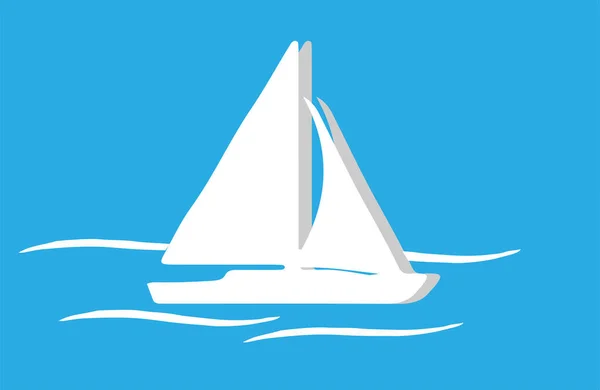Ikone Des Segelbootes Isoliert Hintergrund — Stockvektor