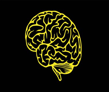 Beyin simgesi arkaplanda izole edildi