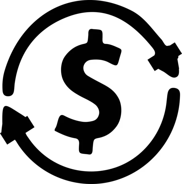 Geld Wisselen Pictogram Geïsoleerd Witte Achtergrond — Stockvector