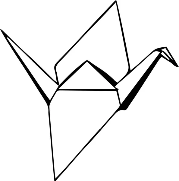 Origami Pássaro Ícone Isolado Fundo Branco — Vetor de Stock