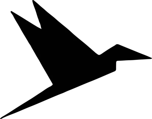 Origami Icône Oiseau Isolé Sur Fond Blanc — Image vectorielle