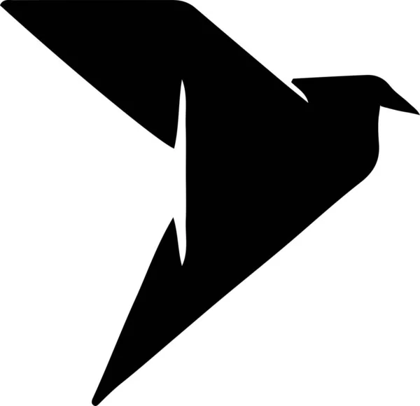 Origami Vogel Symbol Isoliert Auf Weißem Hintergrund — Stockvektor